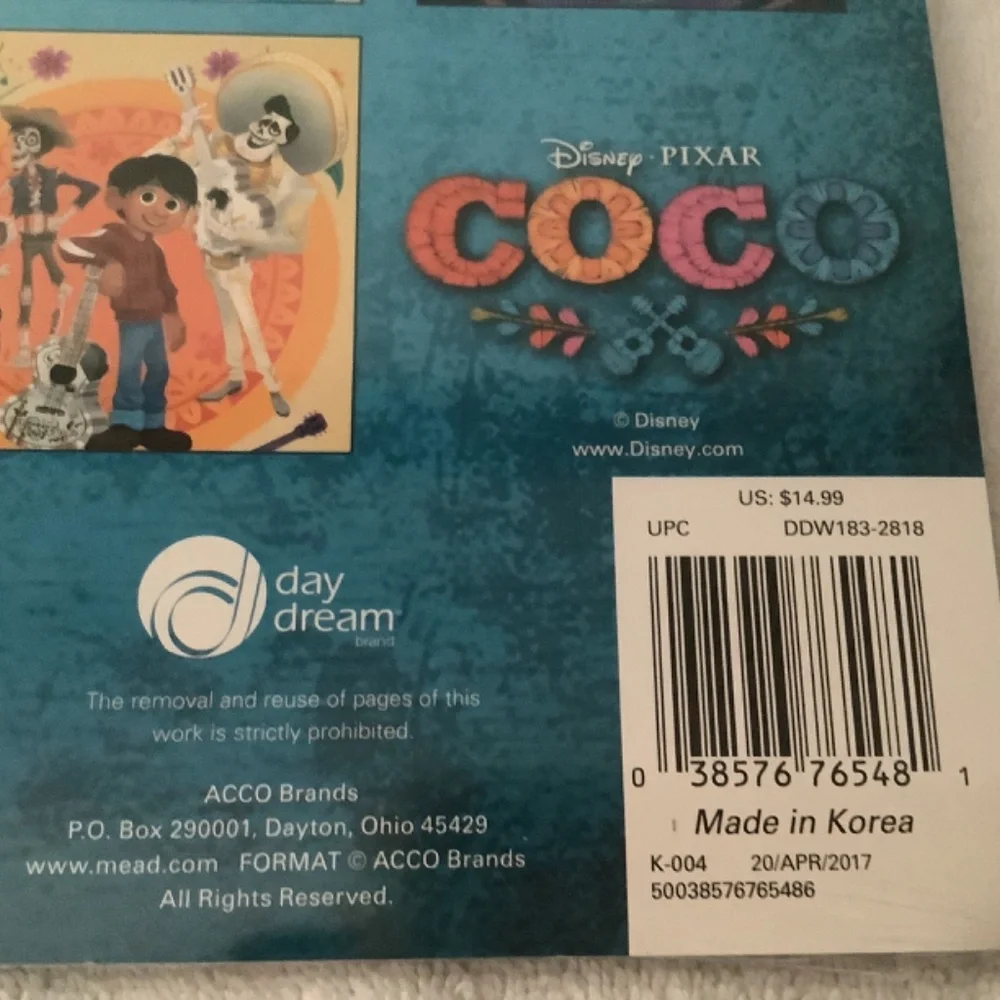 Disney Pixar Coco 2018 Calendar NIP